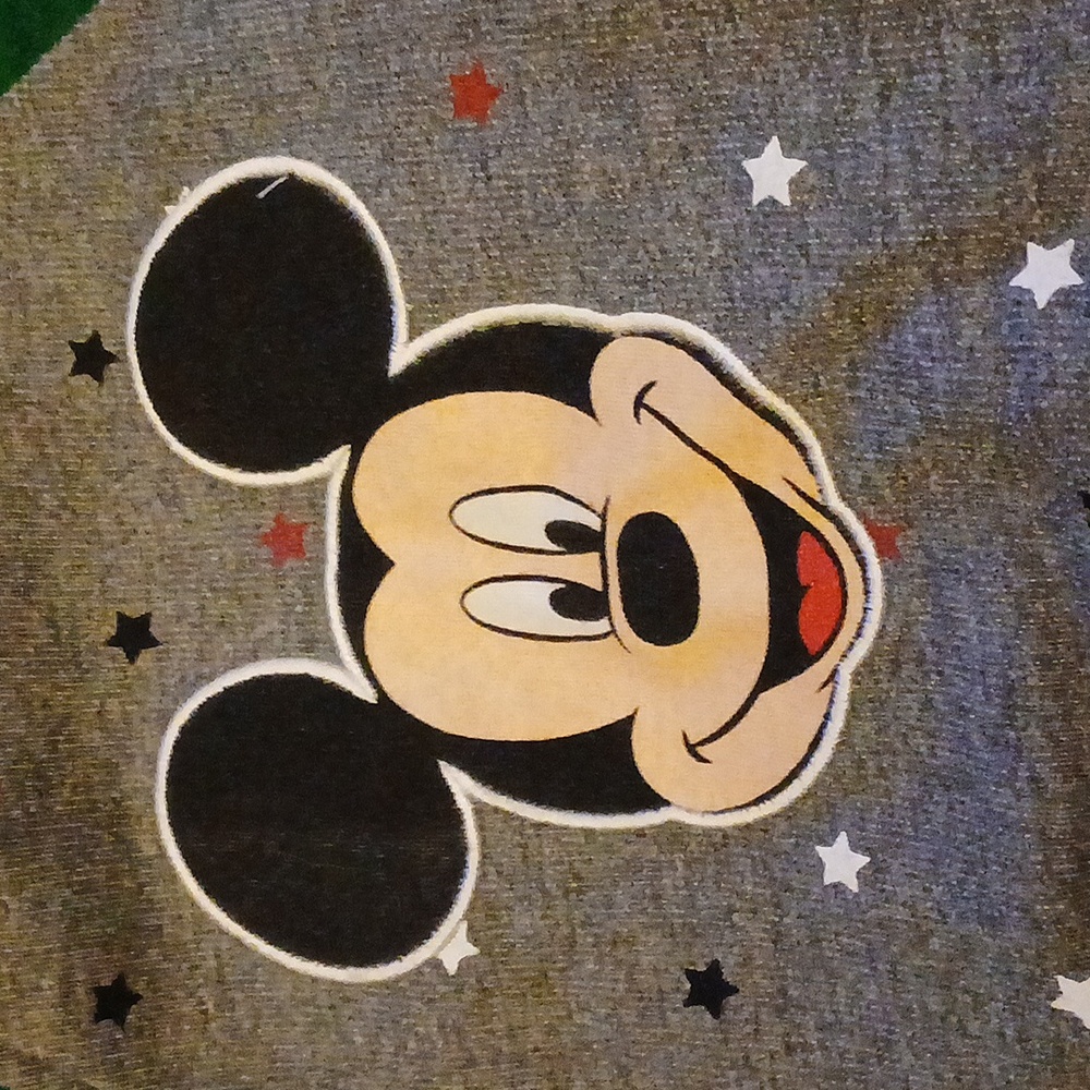Like New Disney Mickey Mouse Overalls Grey w/Stars 6/9 mos
